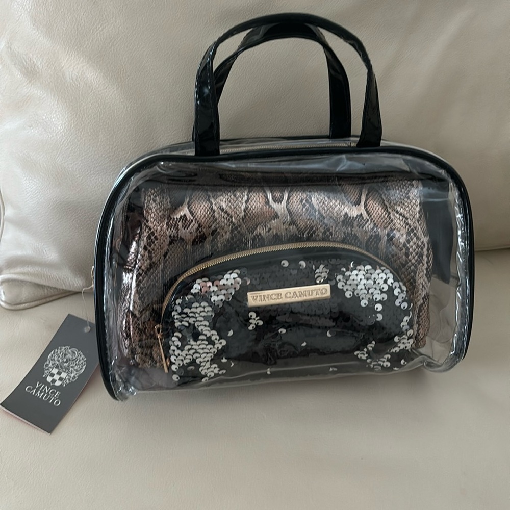 NWT Vince Camuto 3 piece Makeup Bag Set